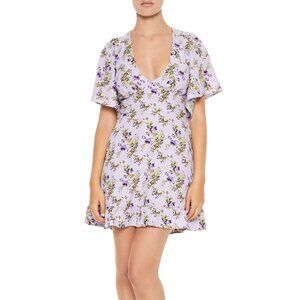 Forever 21 Women's Floral Print Cutout Mini Dress Wisteria Size XS